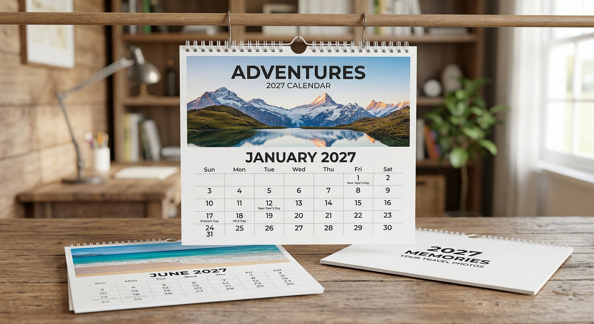 8.5 x 11 Landscape Calendar with photo upload