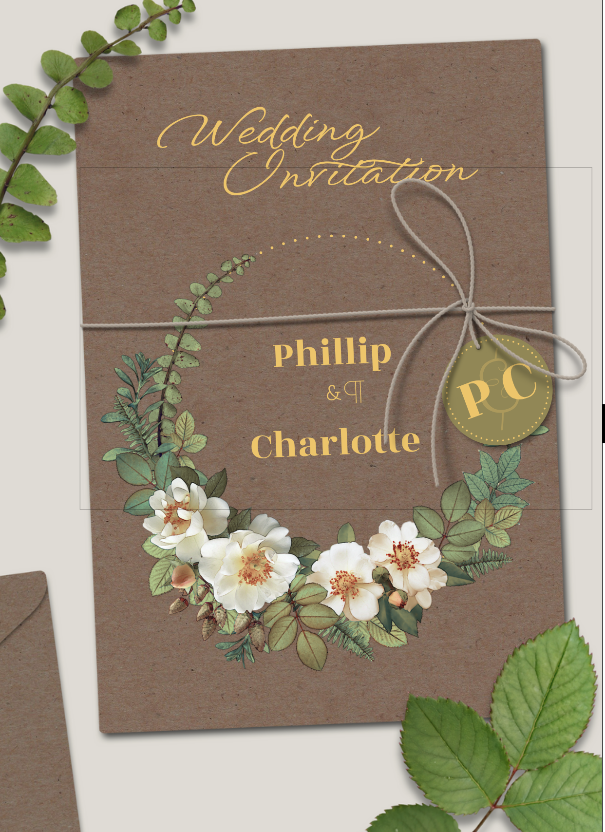 F7 Foldover Wedding Invite