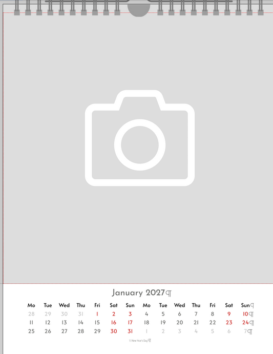 Vertical Calendar with Photo