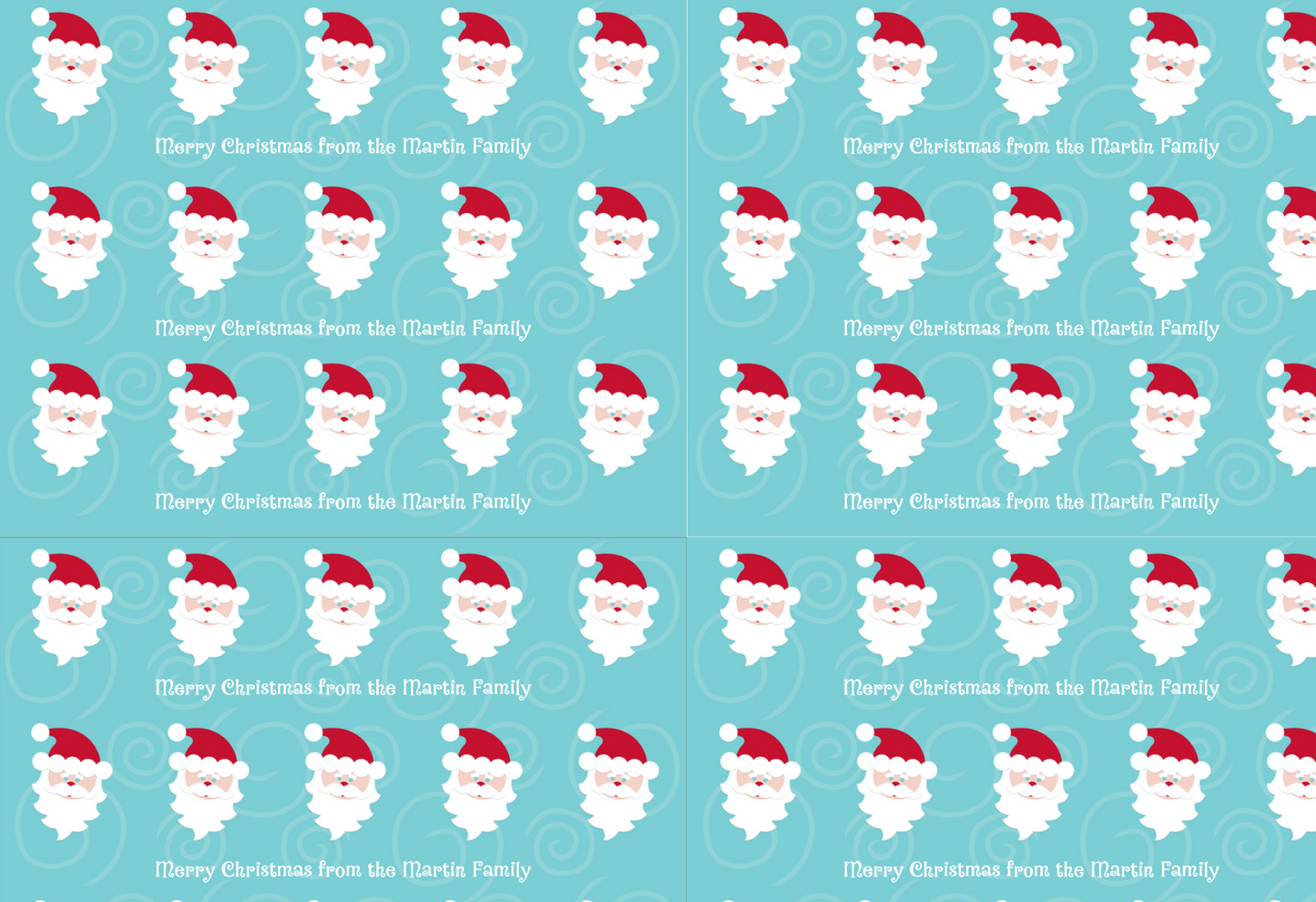 Mod Santa Personalized Wrapping Paper