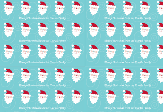 Mod Santa Personalized Wrapping Paper