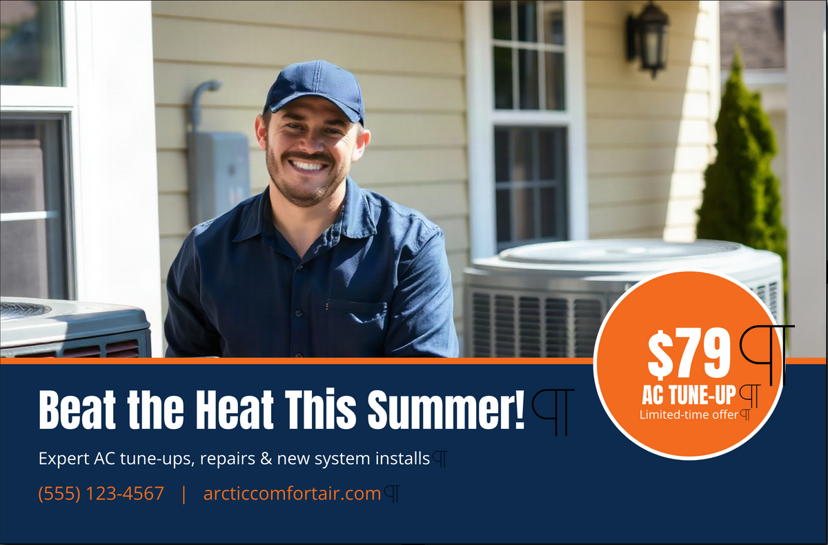 5.5 x 8.5 HVAC Direct Mail Postcard